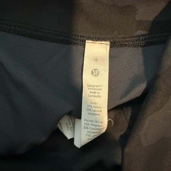 lululemon athletica Black Camouflage Bike Shorts - Picture 3 of 5
